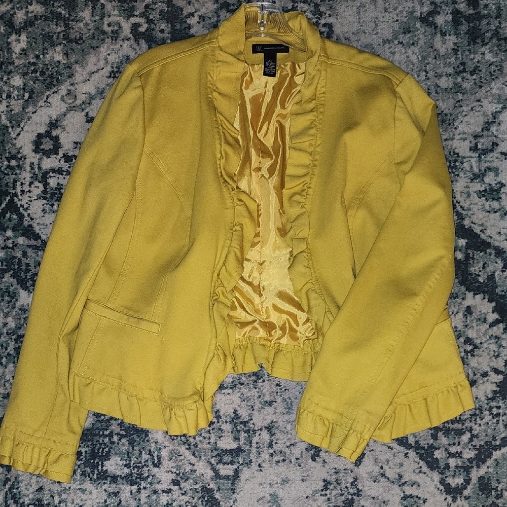 Yellow Ruffled Women's Jacket